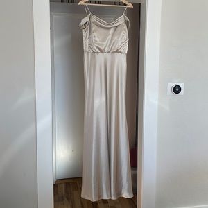 Jenny Yoo Pale gold satin dress